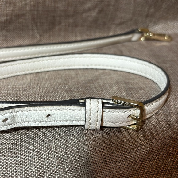 Kate Spade White Pebble Leather Replacement Purse Crossbody Strap Gold Hardware - Picture 6 of 7